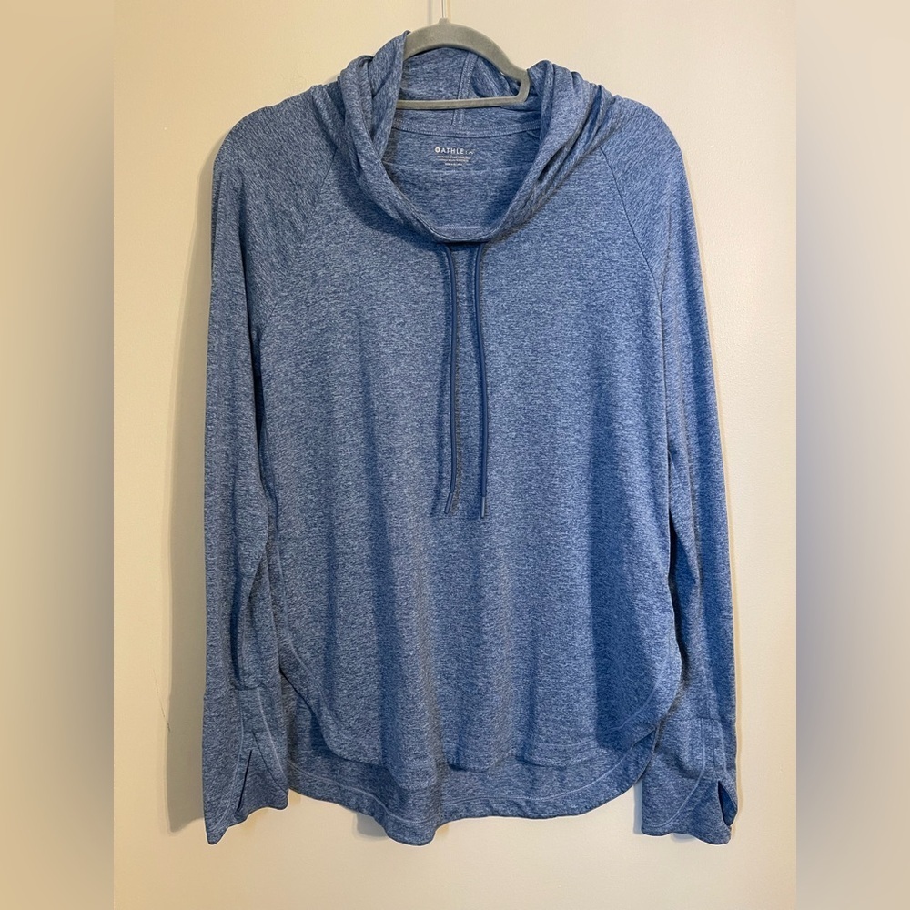 Athleta Heathered Blue Hoodie Long Sleeve
